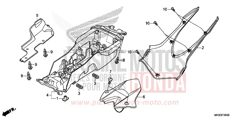 KOTFLUEGEL, HINTEN (CBR1000RR/S) von CBR1000RR „Fireblade“ VIBRANT ORANGE (YR250X) von 2016